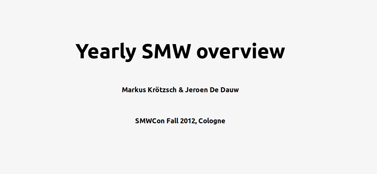 Yearly SMW overview 2012 - slide preview