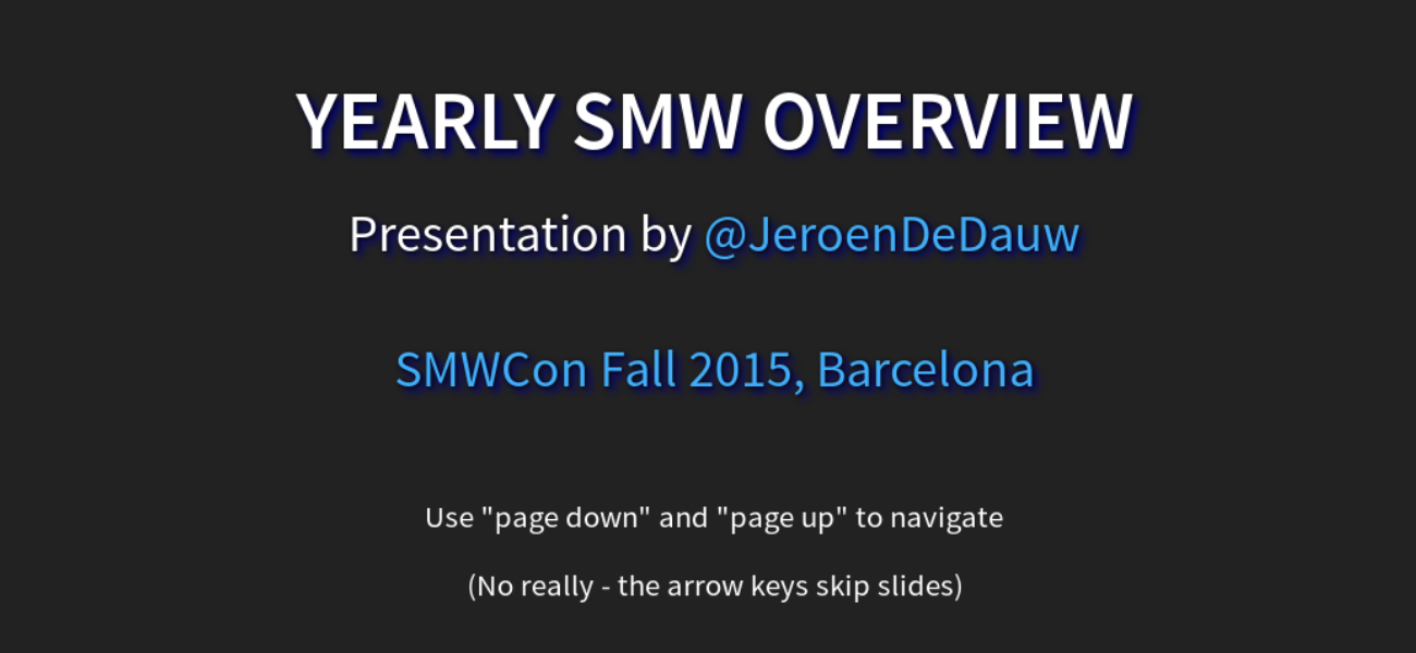 Yearly SMW overview 2015 - slide preview